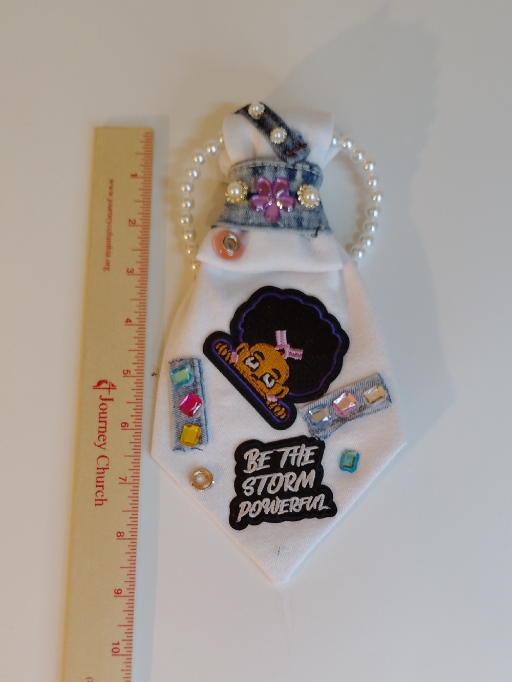 Be The Storm White Denim Kids Tie - Picture 3 of 3